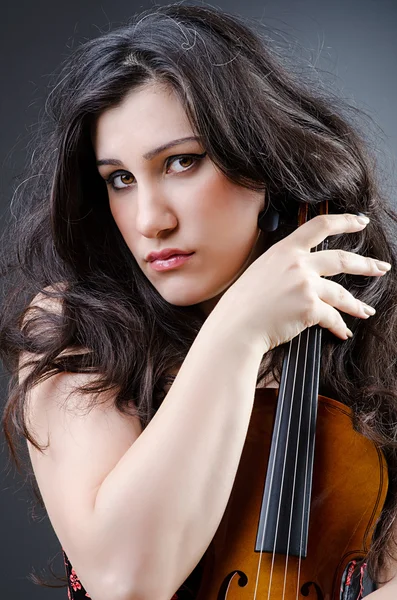 女性小提琴背景 — 图库照片