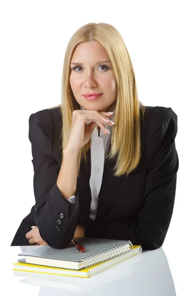 Businesswoman sitting at the desk — Stock Photo, Image