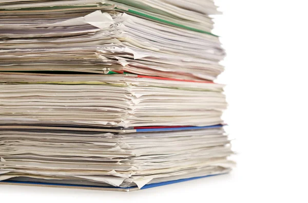 Pile of papers on white — Stock Photo, Image