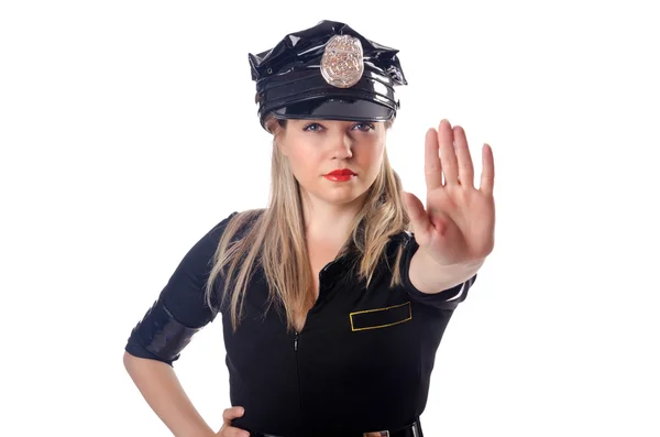 Woman police isolated on white Stock Image