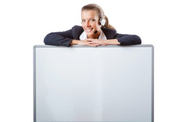 kulaklık ve Pano ile kız