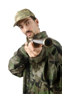 asker üzerinde beyaz izole