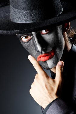 Palyaço yüz boyama ile işadamı