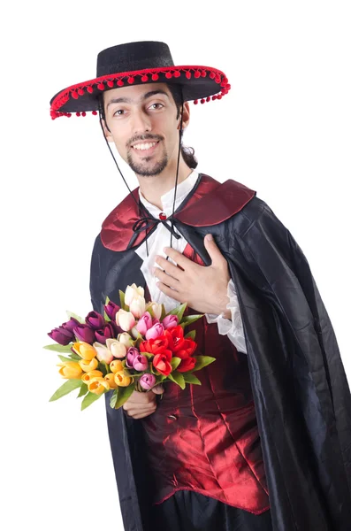 Hombre romántico aislado en blanco — Foto de Stock