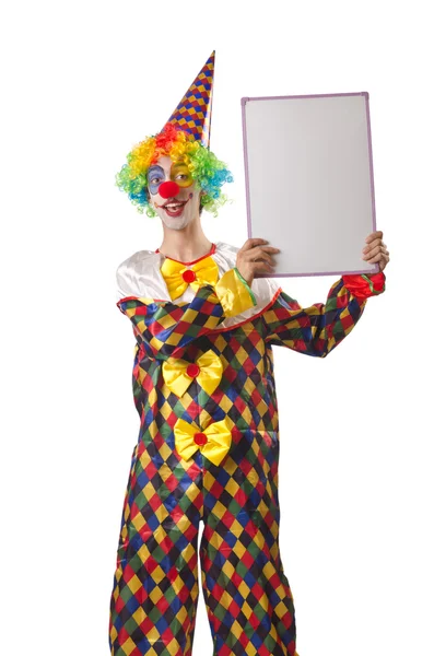 Funny clown on the white — Stock Photo, Image