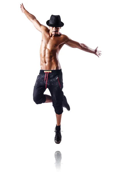 白で隔離される筋肉のダンサー — ストック写真