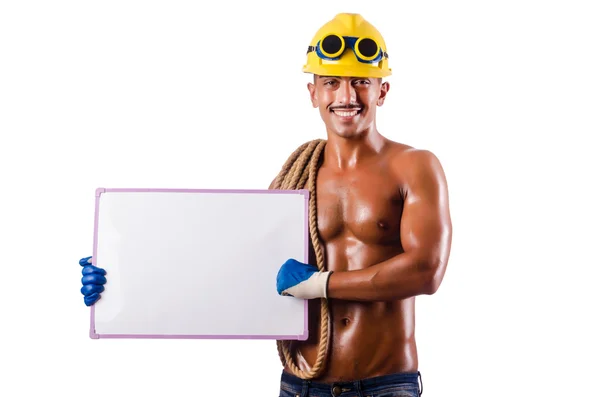 Constructor desnudo con tablero en blanco —  Fotos de Stock