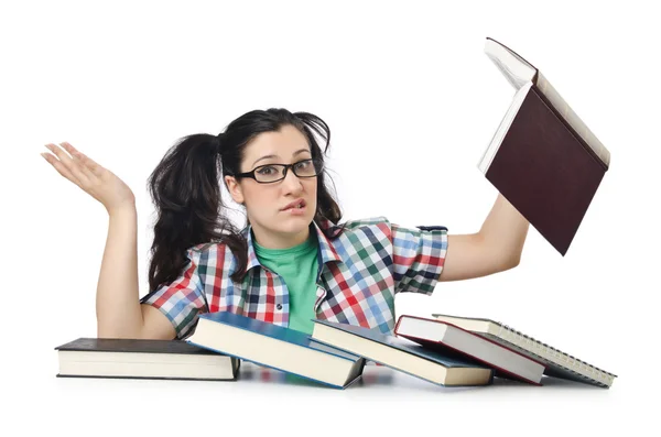 Estudante se preparando para os exames — Fotografia de Stock