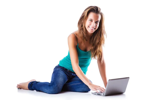 Student studying with his laptop Stock Picture