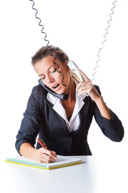 beyaz kadın yardım masası operatöre