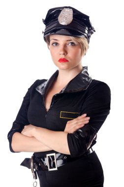 beyaz izole kadın polis