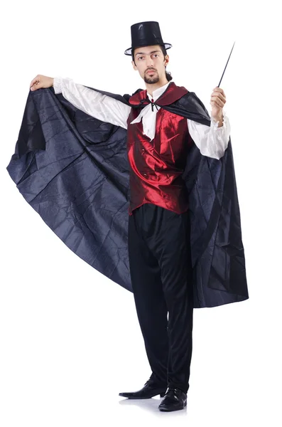 Magician isolated on the white background — Stock Photo, Image