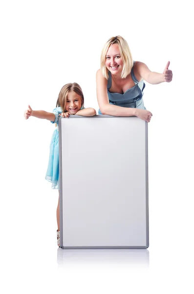 Boldog anya és lánya, fehér — Stock Fotó