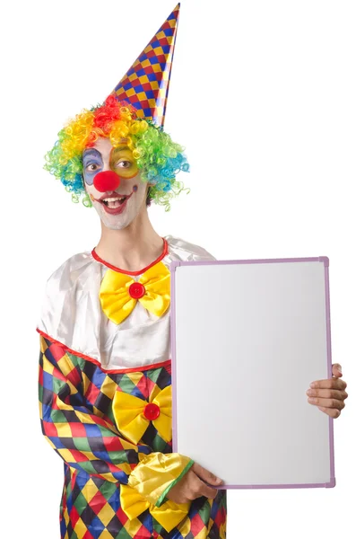 Lustiger Clown auf dem weißen — Stockfoto