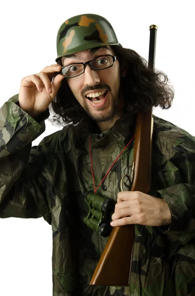 Drôle de soldat dans l'humour concept — Photo