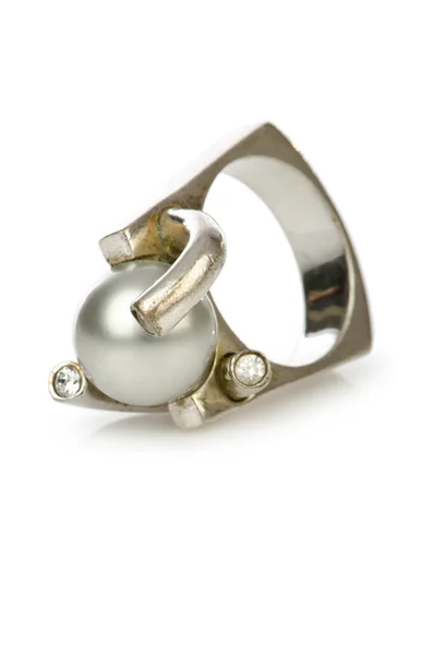 Anillo de joyería aislado en blanco — Foto de Stock