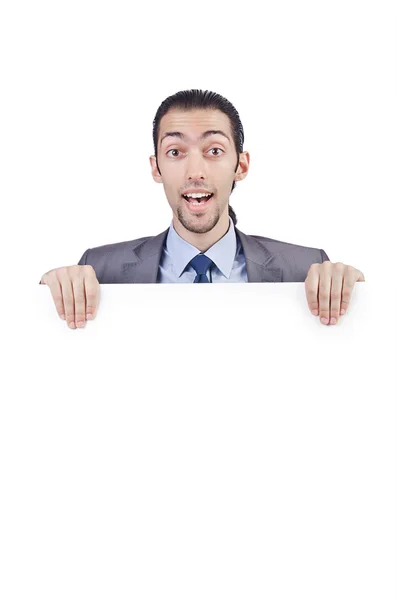 Businessman with blank message — Stock Photo, Image