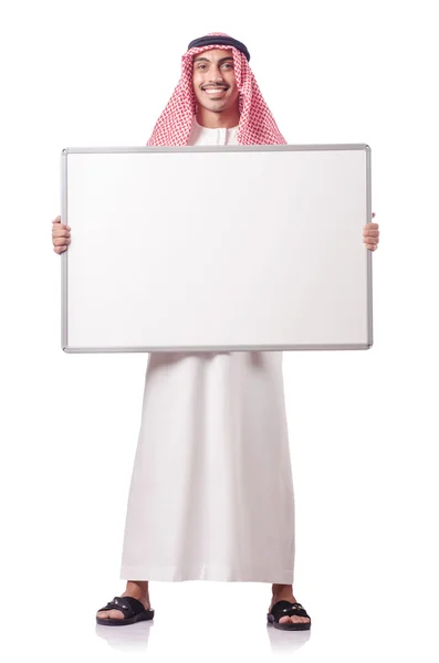 空白板上白色的阿拉伯男人 — 图库照片