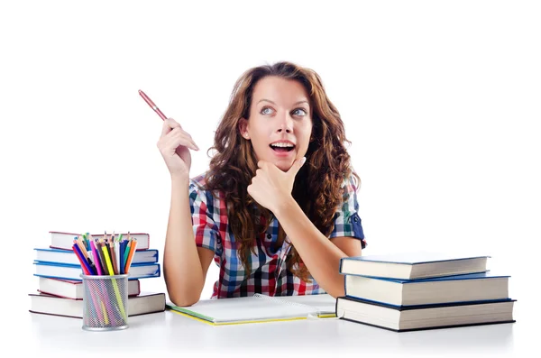 Estudante se preparando para os exames — Fotografia de Stock