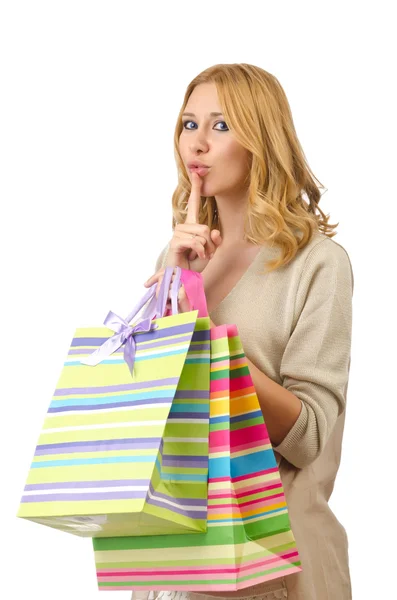 Menina feliz depois de boas compras — Fotografia de Stock