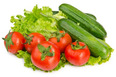 salatalık ve domates salatası için hazır