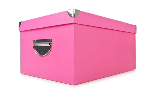 粉红色彩盒上白色隔离 — 图库照片