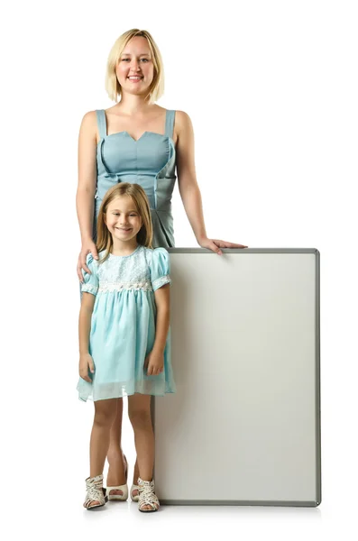 흰색 절연 딸과 어머니 — 스톡 사진