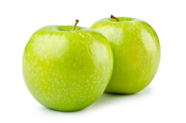 Zöld alma elszigetelt fehér background — Stock Fotó