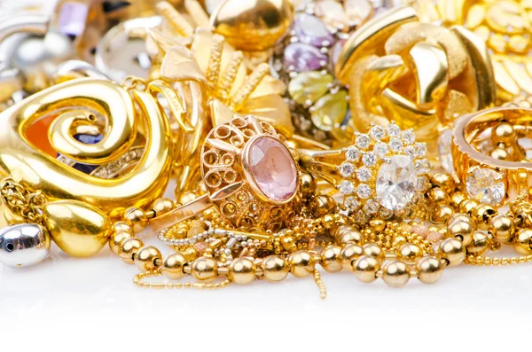 Grande coleção de jóias de ouro — Fotografia de Stock