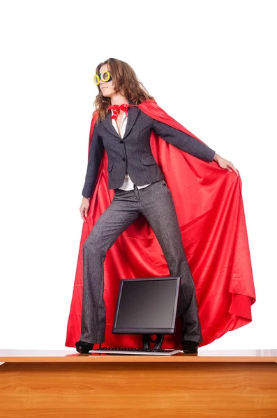 Επιχειρηματίας στην έννοια superwoman — Φωτογραφία Αρχείου