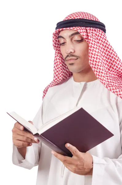 Arab man praying on white — Stock Photo, Image