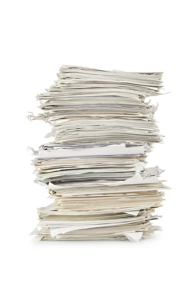 Pile of papers on white — Stock Photo, Image