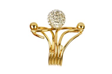 Mücevher yüzüğü beyazda izole edilmiş.