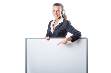 kulaklık ve Pano ile kız