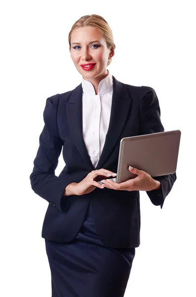 Woman businessman isolated on the white — Stock Photo, Image