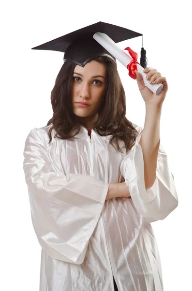 Graduado con diploma en blanco — Foto de Stock