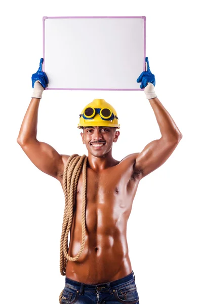 Constructor desnudo con tablero en blanco —  Fotos de Stock