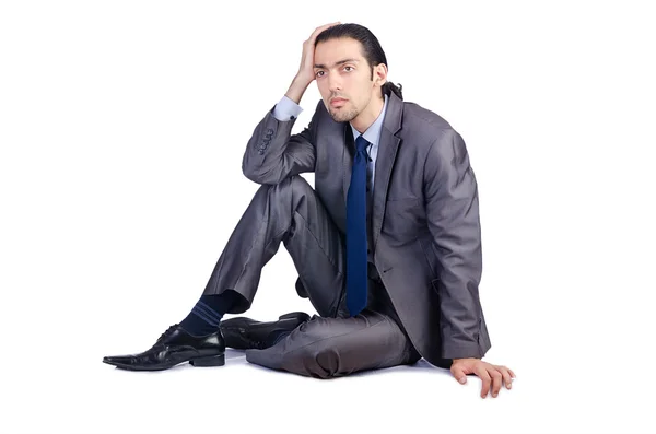 Man sitting on virtual chair — Stock Photo, Image