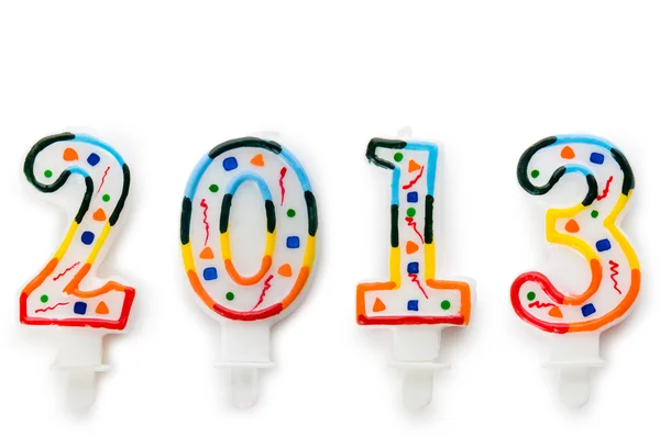 2013 made with cake candles — Stock Photo, Image