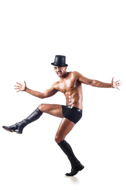 çıplak dansçı üzerinde beyaz izole