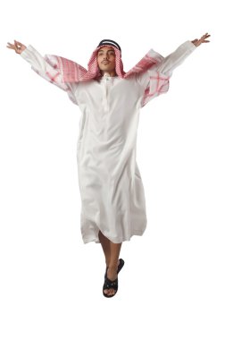 Arap adam beyazlar üzerinde izole.