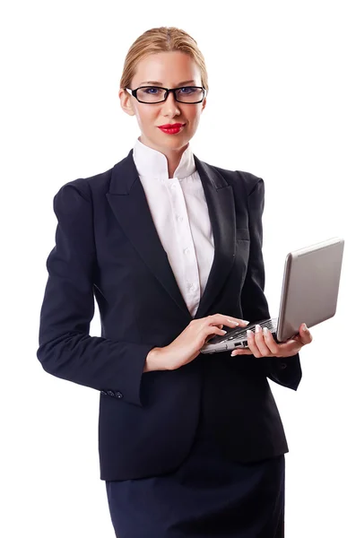 Mujer hombre de negocios aislado en el blanco — Foto de Stock