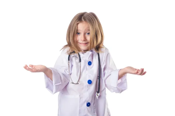 Little girl in doctor costume — Stock Photo, Image