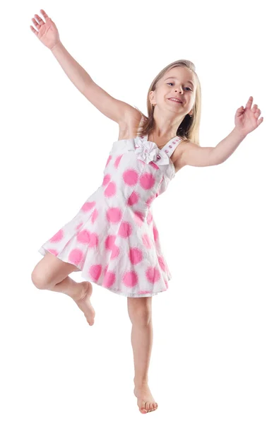 Cute little girl isolated on the white — Stock Photo, Image