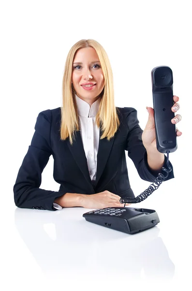 電話で話してるビジネスマンの女性 — ストック写真