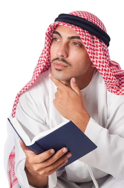 Arab man praying on white — Stock Photo, Image