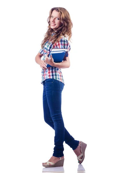 Young student isolated on the white — Stock Photo, Image