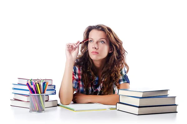 Estudante se preparando para os exames — Fotografia de Stock