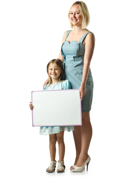 Mother with daughter isolated on white — Stock Photo, Image