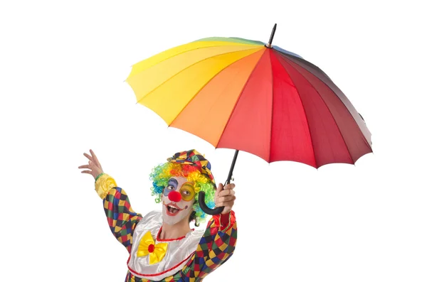 Buffo clown sul bianco — Foto Stock